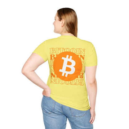 2-sided Bitcoin (BTC) Decentralized Freedom LTcolors Unisex T-Shirt by cypherpunkgear