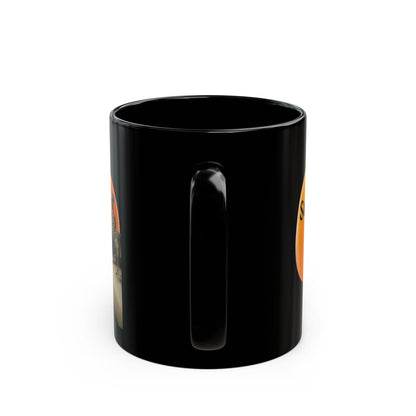 Is It Samhain Yet? Skeleton's Giant Pumpkin Black Mug by CreepyCrafts.boo