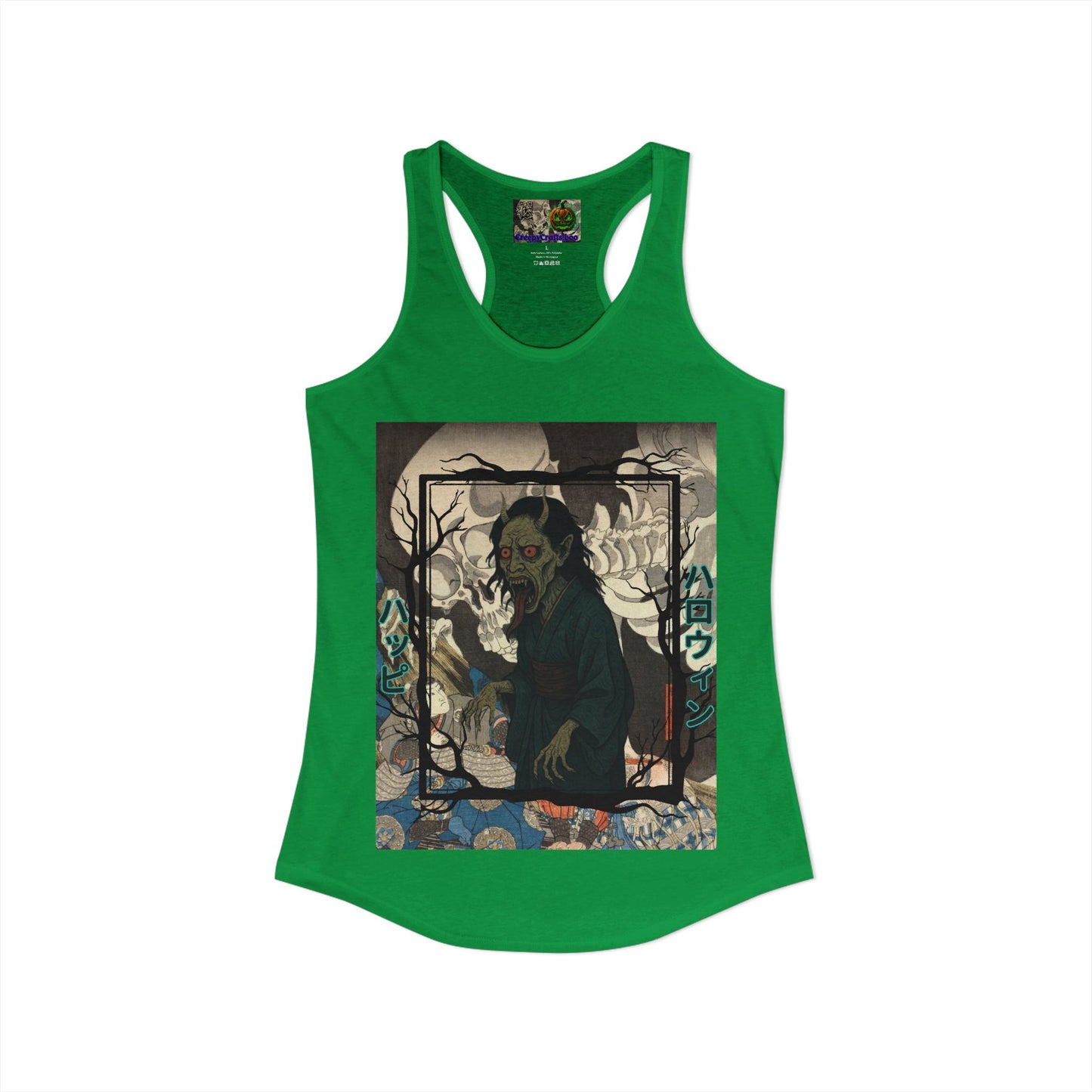Yōkai Happy Halloween Women's Racerback Tank Top by CreepyCrafts.boo