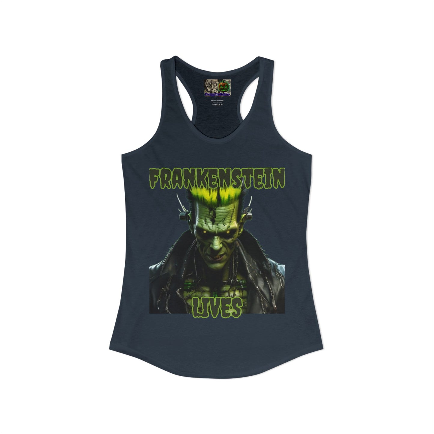 Frankenstein Lives Women's Racerback Tank Top by CreepyCrafts.boo