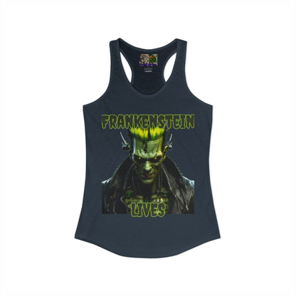 Frankenstein Lives Women's Racerback Tank Top by CreepyCrafts.boo