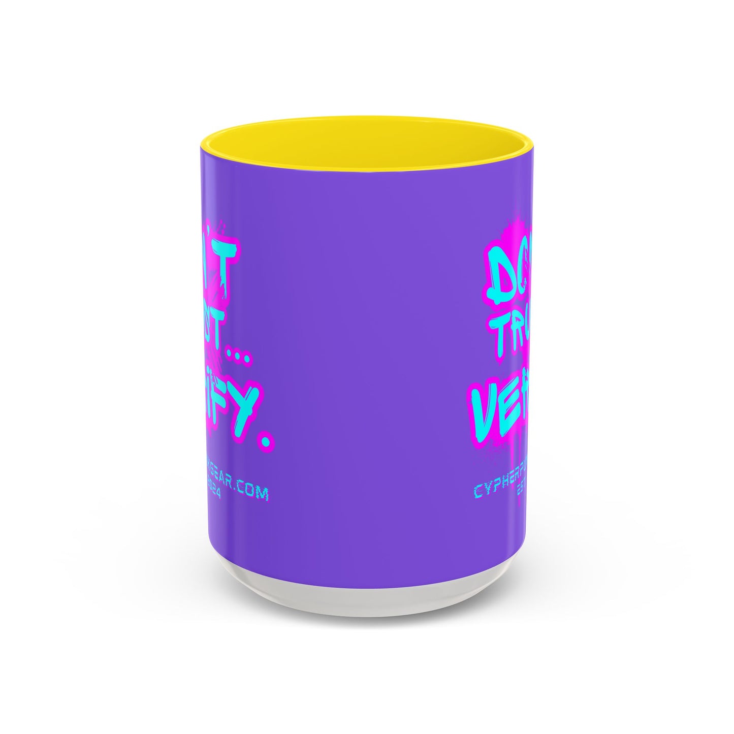 Don't Trust...Verify. Light Purple Accent Mug by cypherpunkgear.com