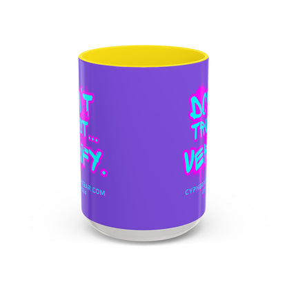 Don't Trust...Verify. Light Purple Accent Mug by cypherpunkgear.com