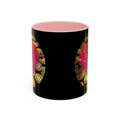 Bitcoin is My Valentine Black Accent Mug by cypherpunkgear.com
