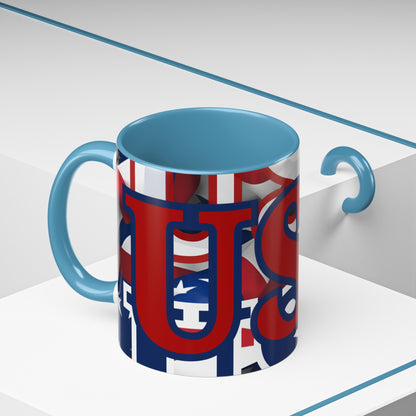 USA! USA! USA RDfont Patriot Accent Mug by cypherpunkgear