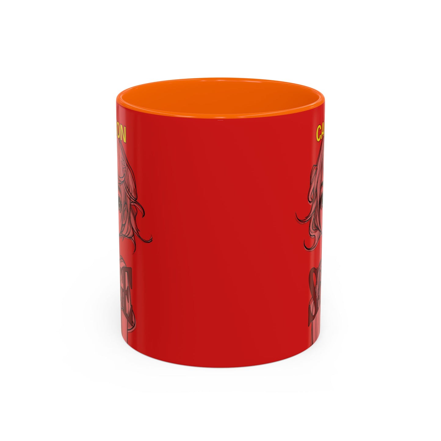 Caution, Savage Red Accent Mug by cypherpunkgear.com