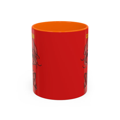 Caution, Savage Red Accent Mug by cypherpunkgear.com