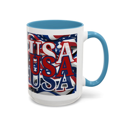 USA Red font Center Patriot Accent Mug by cypherpunkgear.com