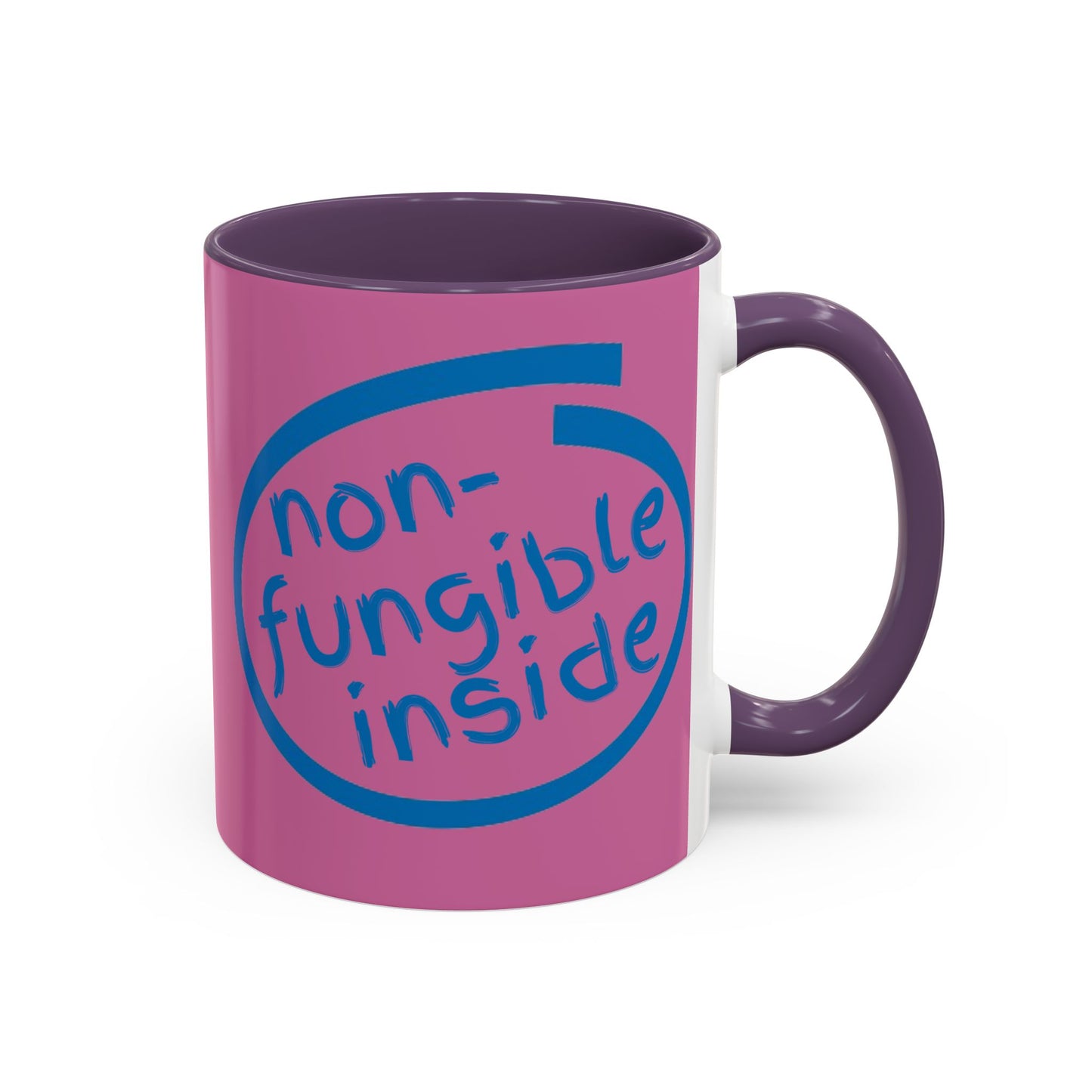 Non-Fungible Inside Pink Accent Mug by cypherpunkgear.com