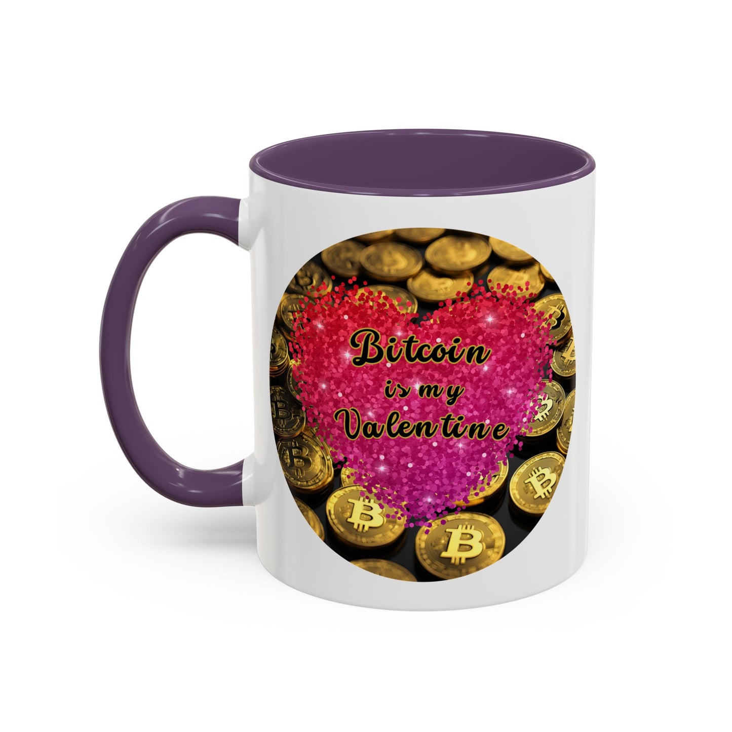 Bitcoin is My Valentine White Accent Mug by cypherpunkgear.com