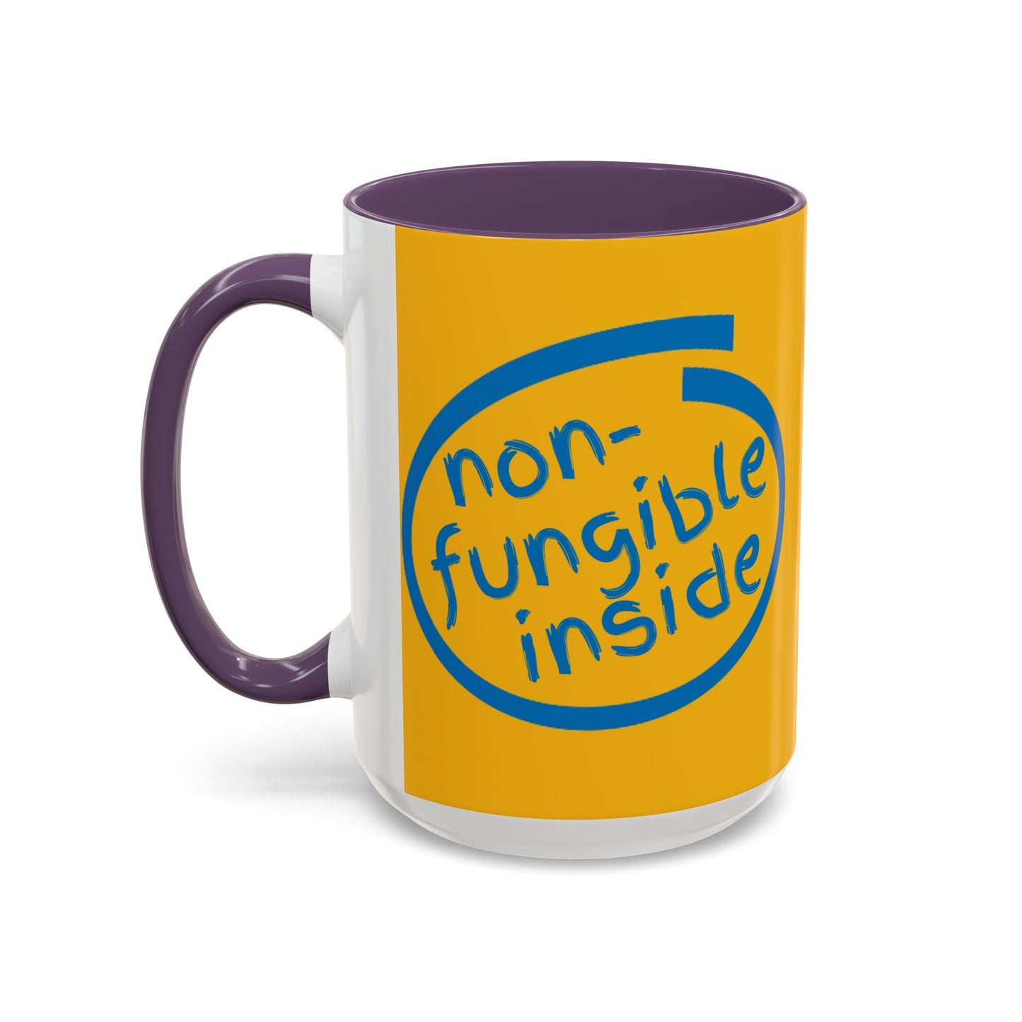 Non-Fungible Inside Yellow Accent Mug by cypherpunkgear.com