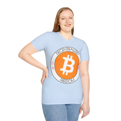 Bitcoin Decentralized Freedom LTcolors Unisex T-Shirt by cypherpunkgear.com