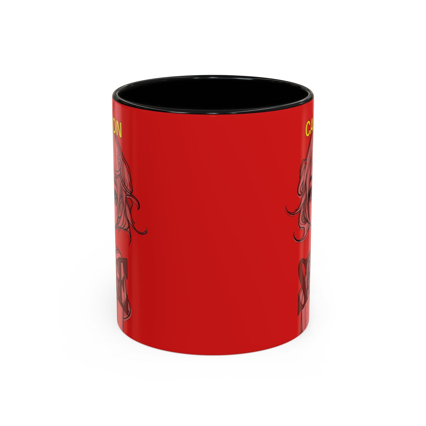 Caution, Savage Red Accent Mug by cypherpunkgear.com