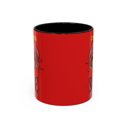 Caution, Savage Red Accent Mug by cypherpunkgear.com