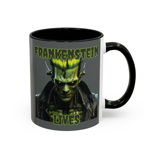 Frankenstein Lives Accent Mug by CreepyCrafts.boo