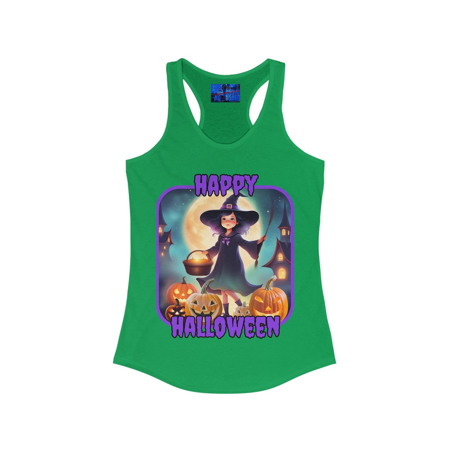 Happy Halloween Little Witch PRfont Women's Racerback Tank Top by cypherpunkgear