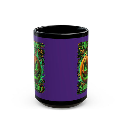 Blessed Samhain Green Jack Purple Mug by CreepyCrafts.boo