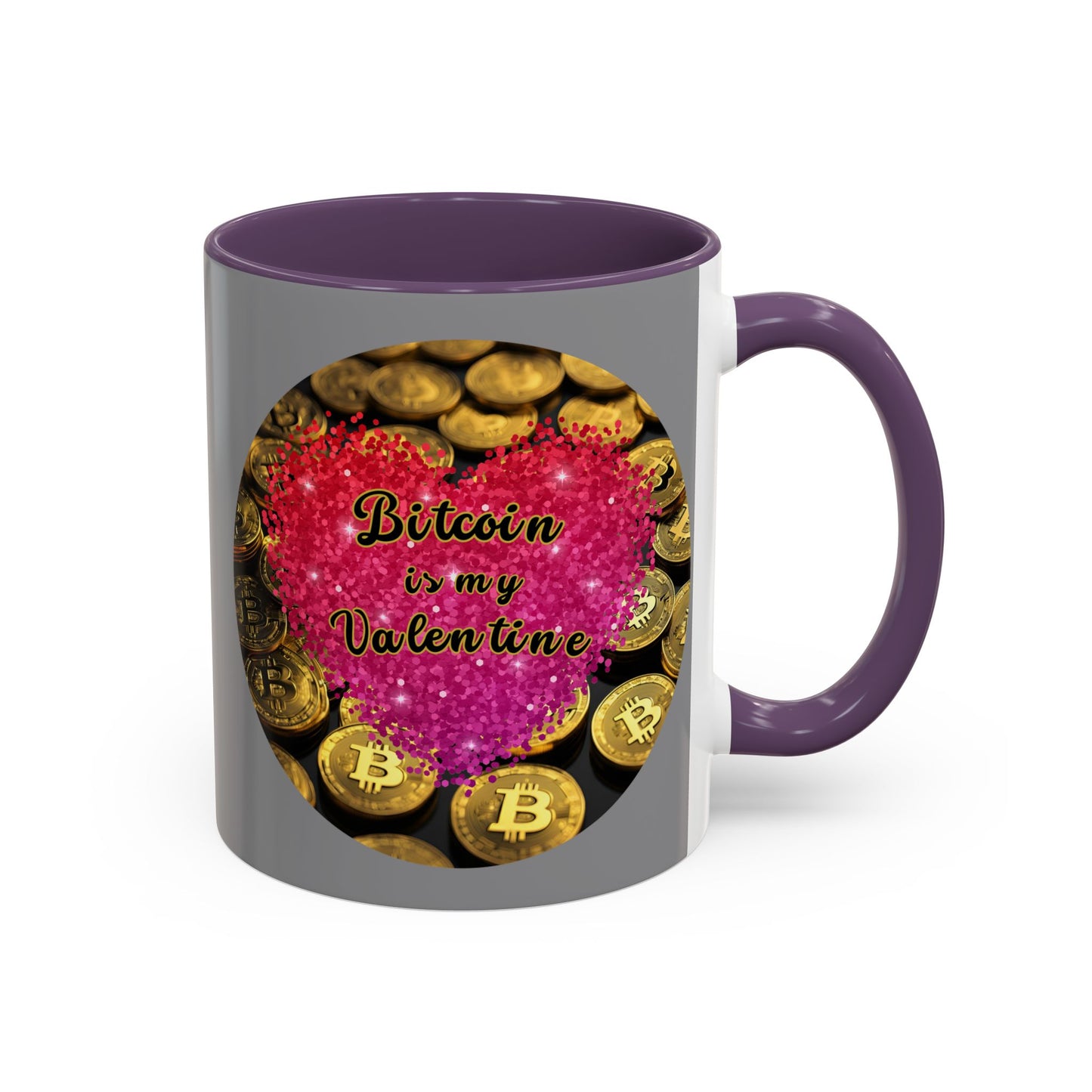 Bitcoin is My Valentine Grey Accent Mug by cypherpunkgear.com