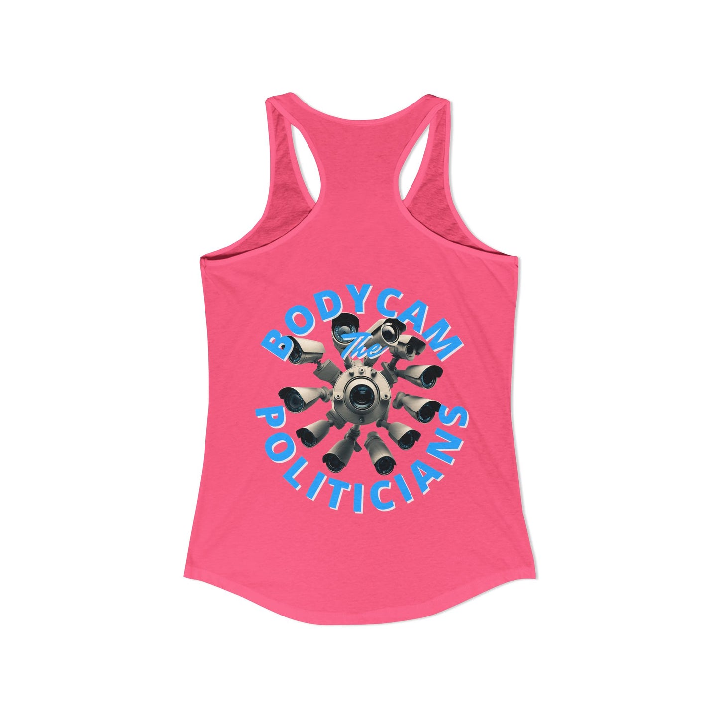 ¡BodyCam ThePoliticians de 2 caras de cypherpunkgear! Camiseta sin mangas ideal con espalda cruzada para mujer