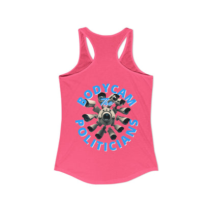 ¡BodyCam ThePoliticians de 2 caras de cypherpunkgear! Camiseta sin mangas ideal con espalda cruzada para mujer