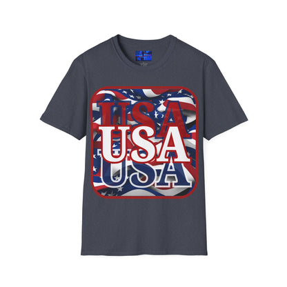 Red WHITE and Blue USA Patriot Dark colors Unisex T-Shirt by cypherpunkgear.com
