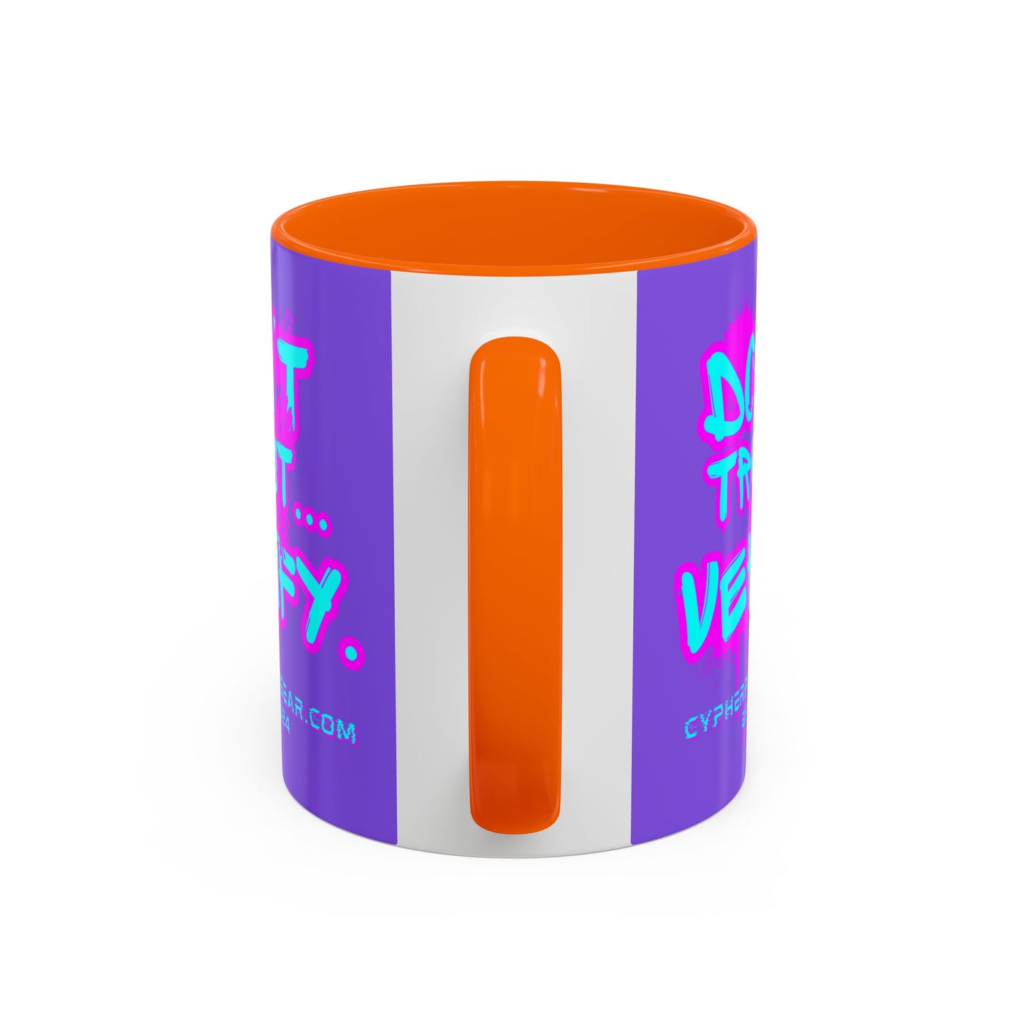 Don't Trust...Verify. Light Purple Accent Mug by cypherpunkgear.com