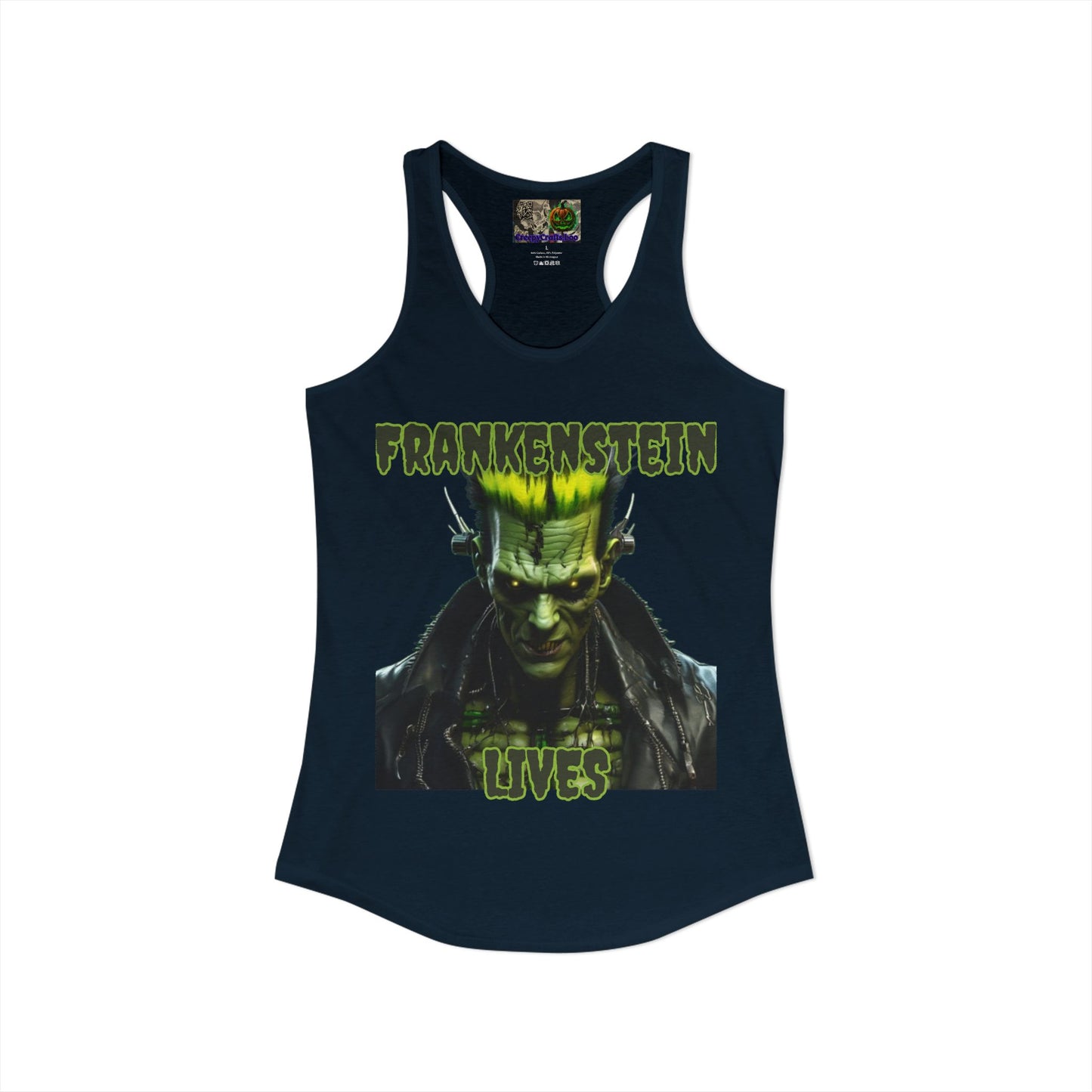 Frankenstein Lives Women's Racerback Tank Top by CreepyCrafts.boo