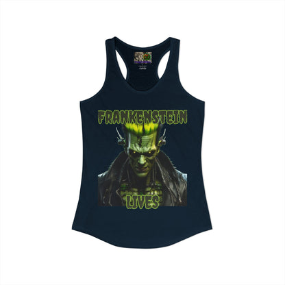 Frankenstein Lives Women's Racerback Tank Top by CreepyCrafts.boo
