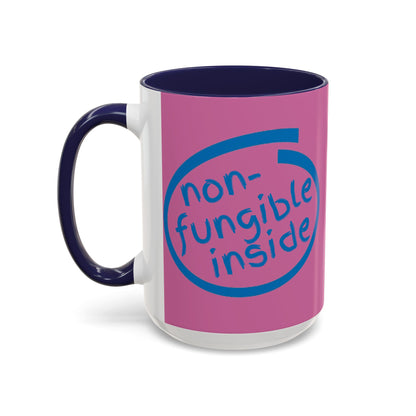 Non-Fungible Inside Pink Accent Mug by cypherpunkgear.com