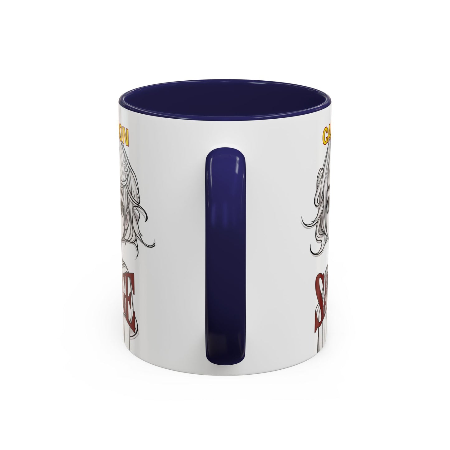 Caution, Savage White Accent Mug by cypherpunkgear.com