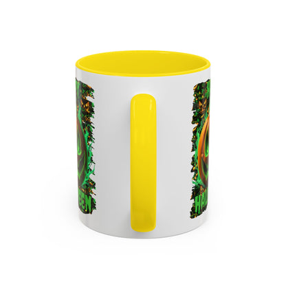 Happy Halloween Green Jack White Accent Mug by CreepyCrafts.boo