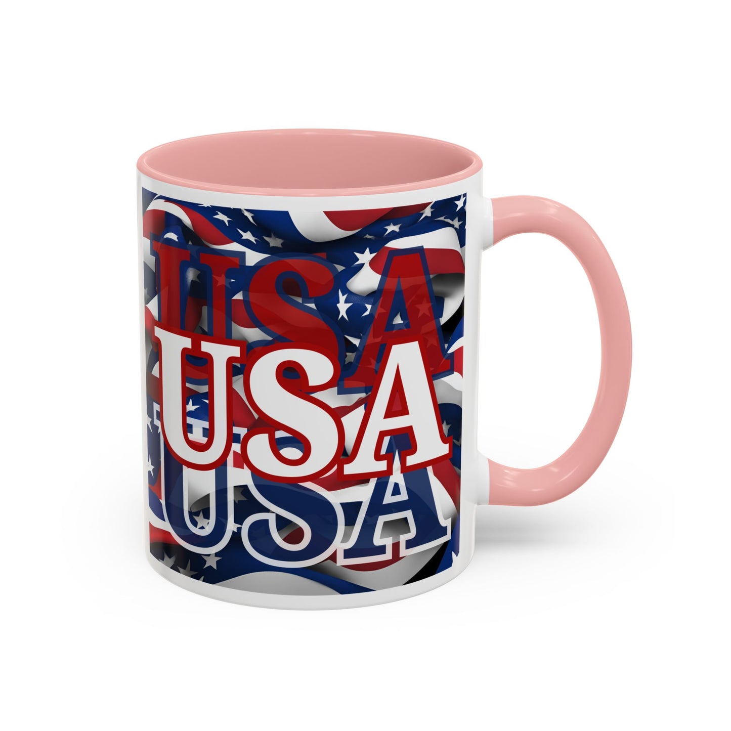 USA White font Center Patriot Accent Mug by cypherpunkgear.com