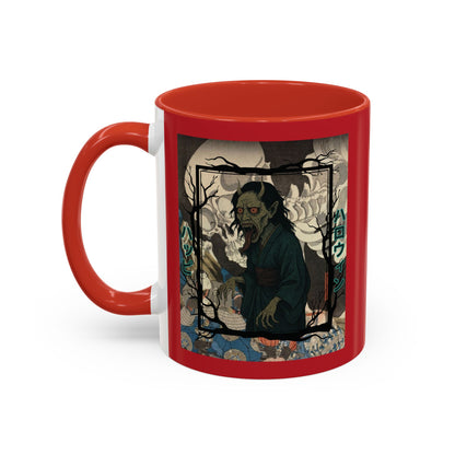 Yōkai Happy Halloween Red Accent Mug by CreepyCrafts.boo