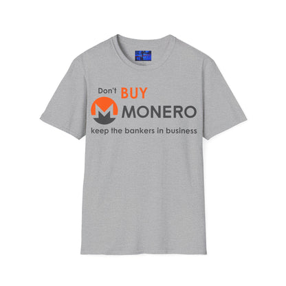 Don't buy Monero (XMR) Light colors Unisex T-Shirt by cypherpunkgear.com