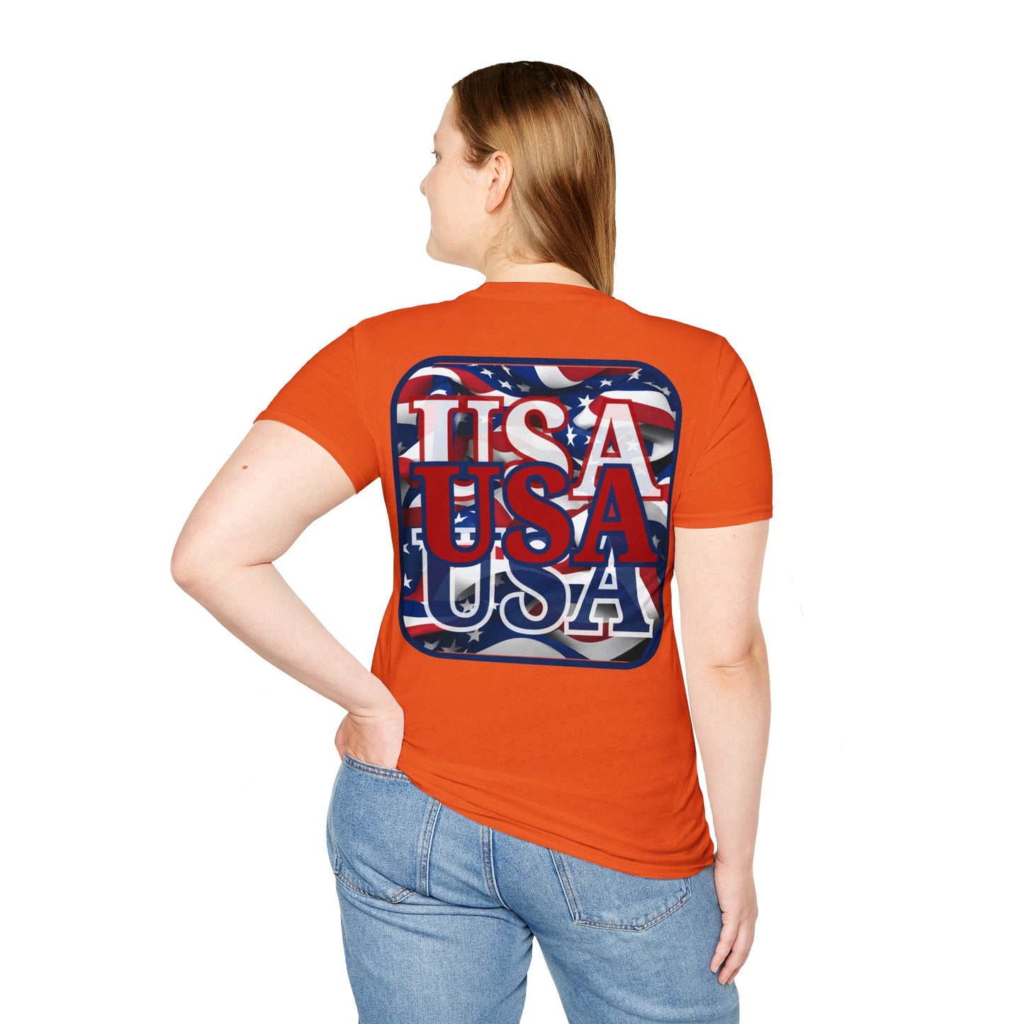 2-sided RED White and Blue USA Patriot LTcolors Unisex T-Shirt by cypherpunkgear