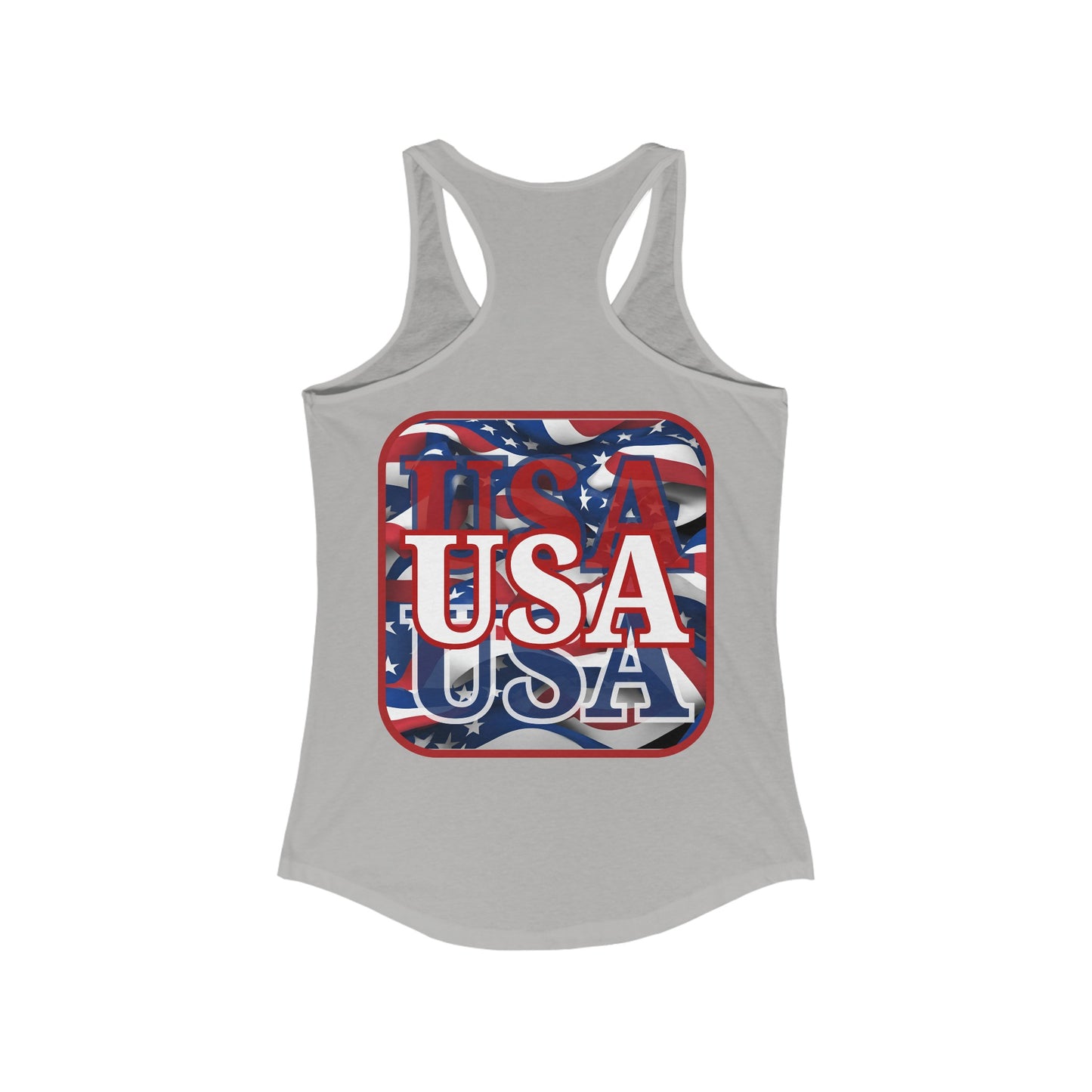 2-sided Red WHITE and Blue USA Patriot Women's Racerback Tank Top by cypherpunkgear