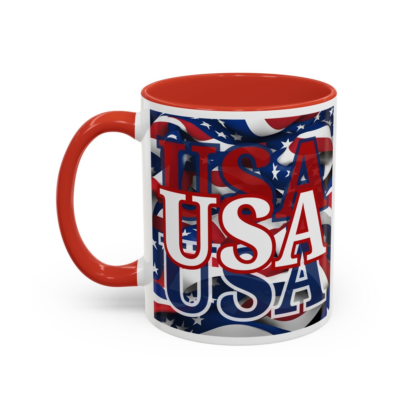 USA White font Center Patriot Accent Mug by cypherpunkgear.com