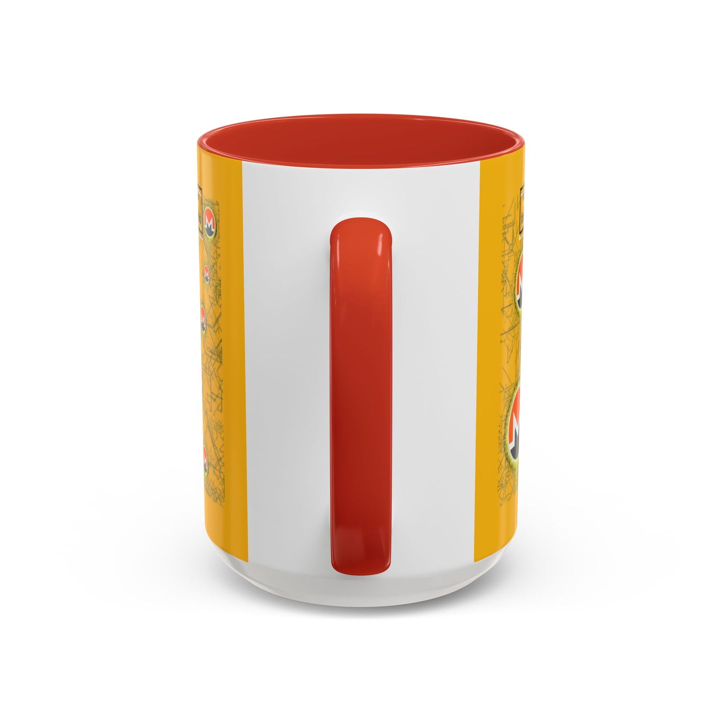 Monero (XMR) don't assume your freedoms are assured Yellow Accent Mug by cypherpunkgear.com