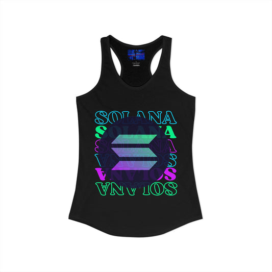 Solana, Solana, Solana (SOL) Women's Racerback Tank Top by cypherpunkgear.com