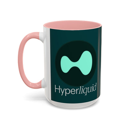 Hyperliquid White font Dark Hyperliquid Accent Mug by cypherpunkgear.com