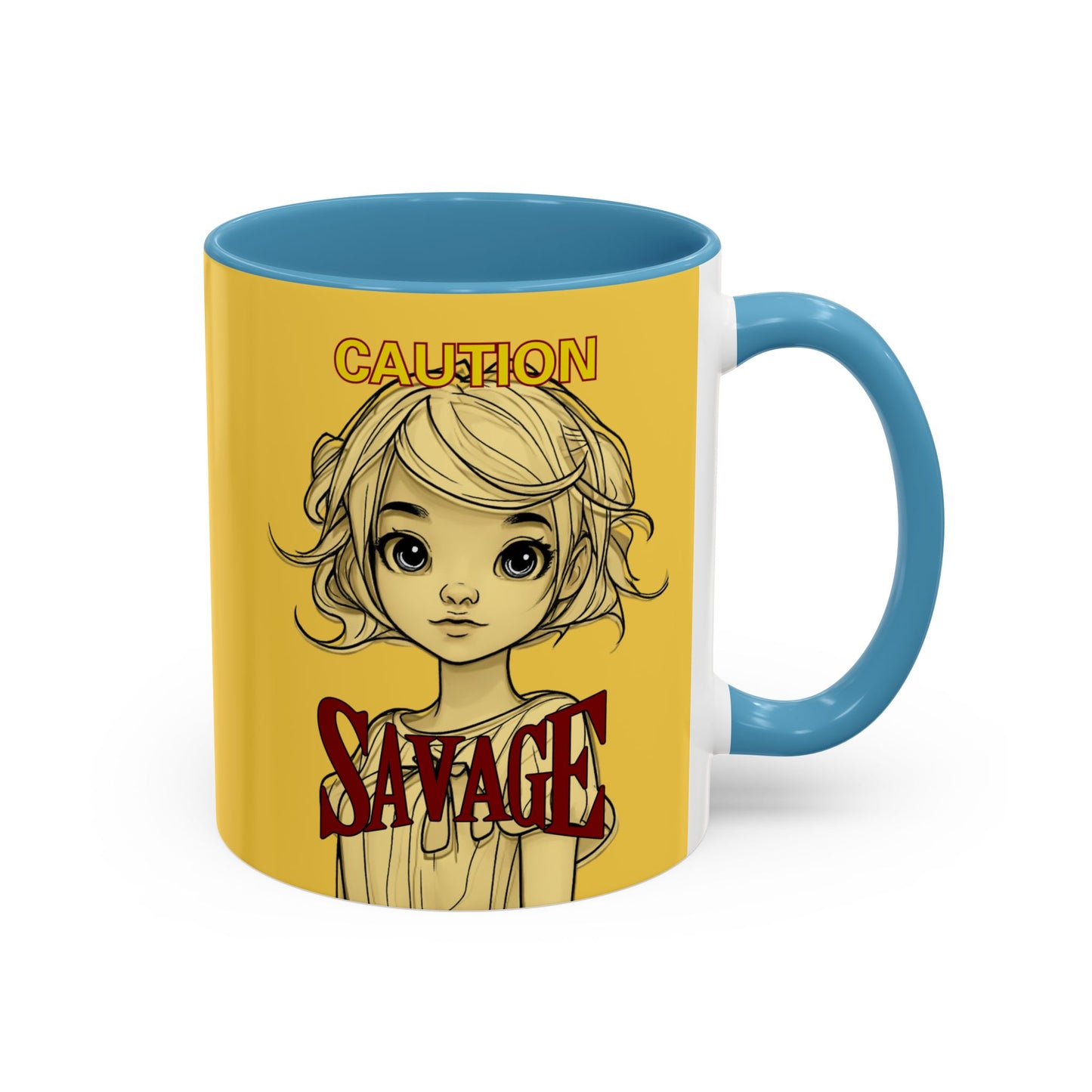 Caution, Savage Yellow Accent Mug by cypherpunkgear.com