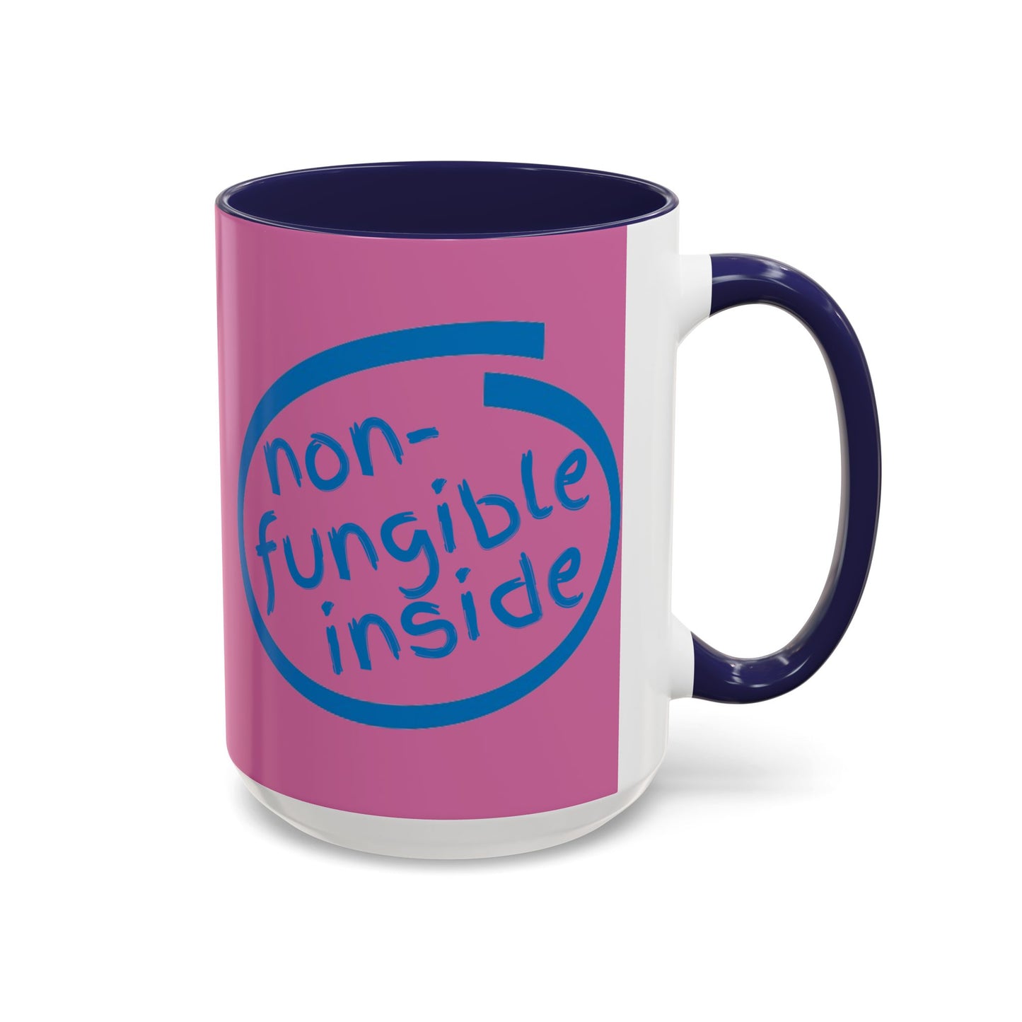 Non-Fungible Inside Pink Accent Mug by cypherpunkgear.com