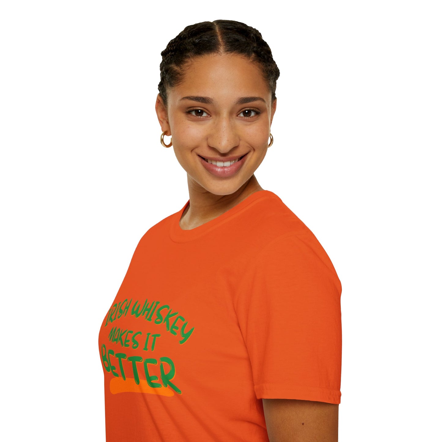 Irish Whiskey makes it better GNfont LTcolors Unisex T-Shirt by cypherpunkgear.com