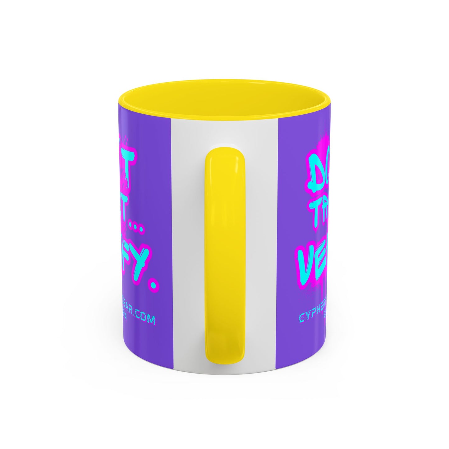 Don't Trust...Verify. Light Purple Accent Mug by cypherpunkgear.com
