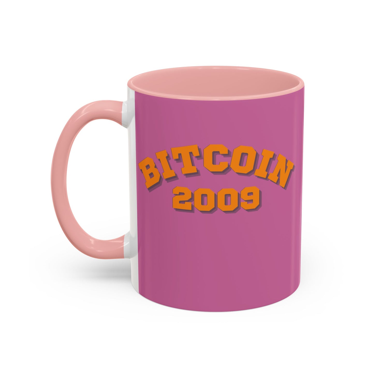 Bitcoin 2009 Pink Accent Mug by cypherpunkgear.com