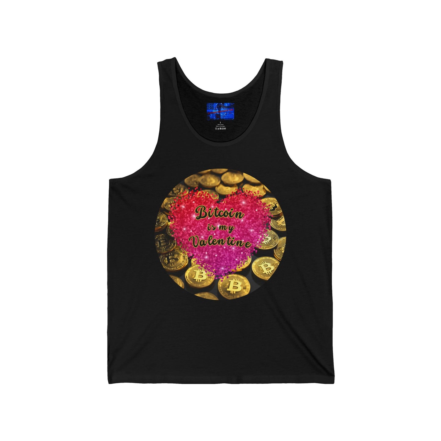 Bitcoin is My Valentine Unisex Jersey Tank Top by cypherpunkgear.com