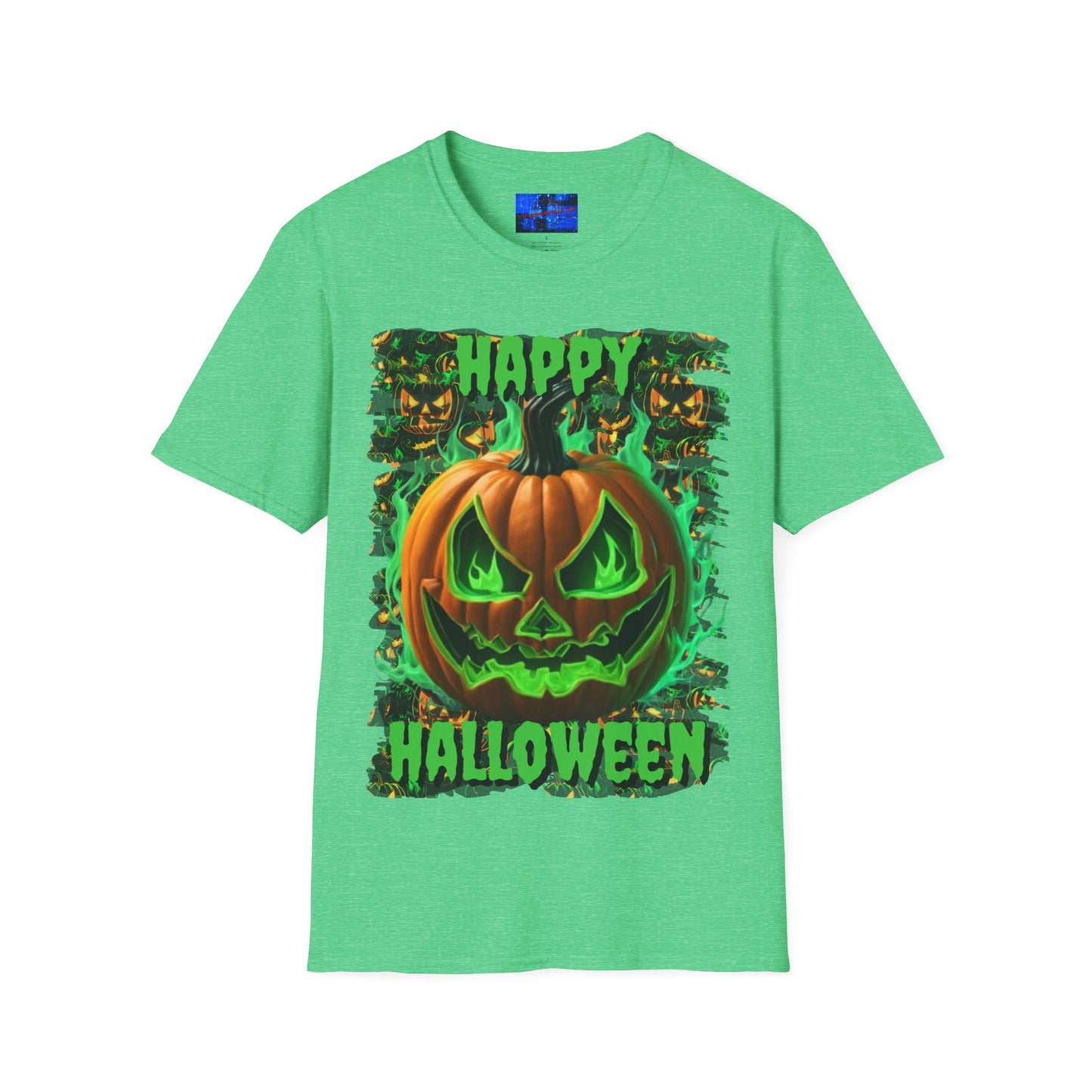 Happy Halloween Green Jack Unisex T-Shirt by cypherpunkgear