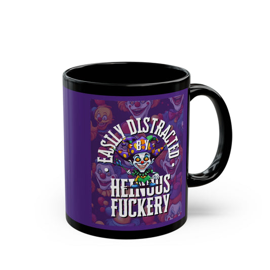 Easily Distracted by Heinous Fuckery Little Jincs Purple Mug by cypherpunkgear.com