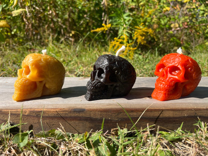 Beeswax Halloween Decorative Skull Candle