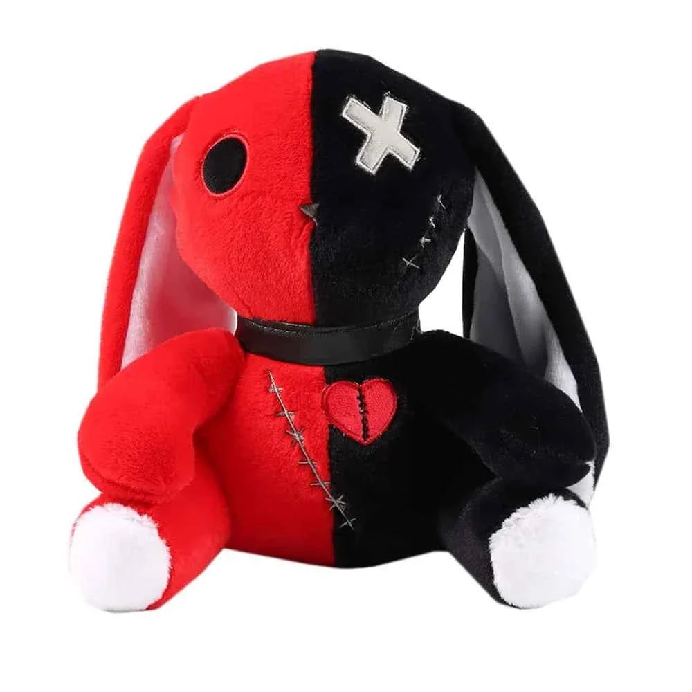 Spooky Gothic Bunny Plush Toy (9.1 in) - Creepy Rabbit Stuffed Animal Halloween Decor